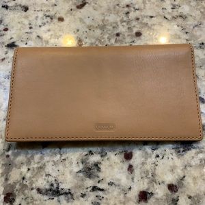 Tan Leather Coach Checkbook cover